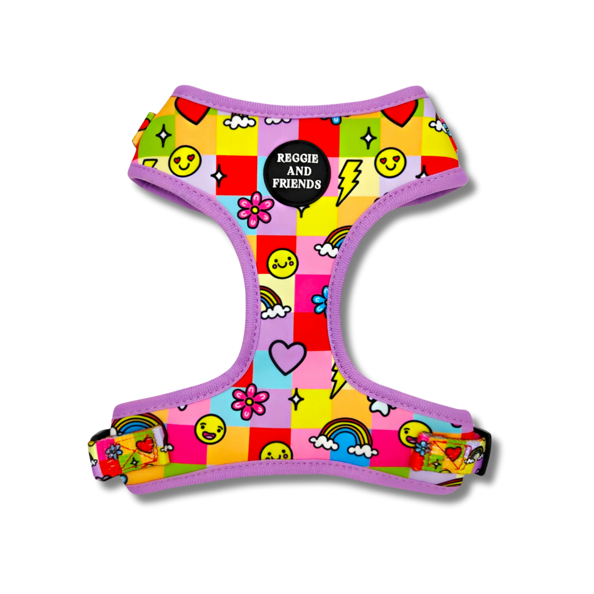 Bright Colourful Adjustable Dog Harness - Reggie and Friends
