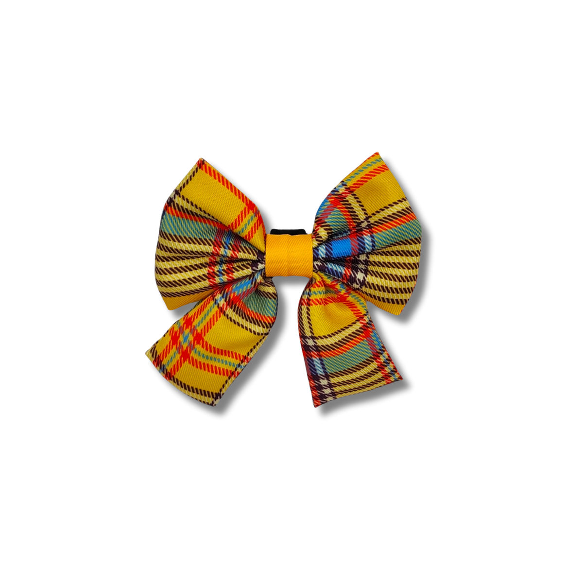 Yellow Plaid Pet Bow - Reggie and Friends