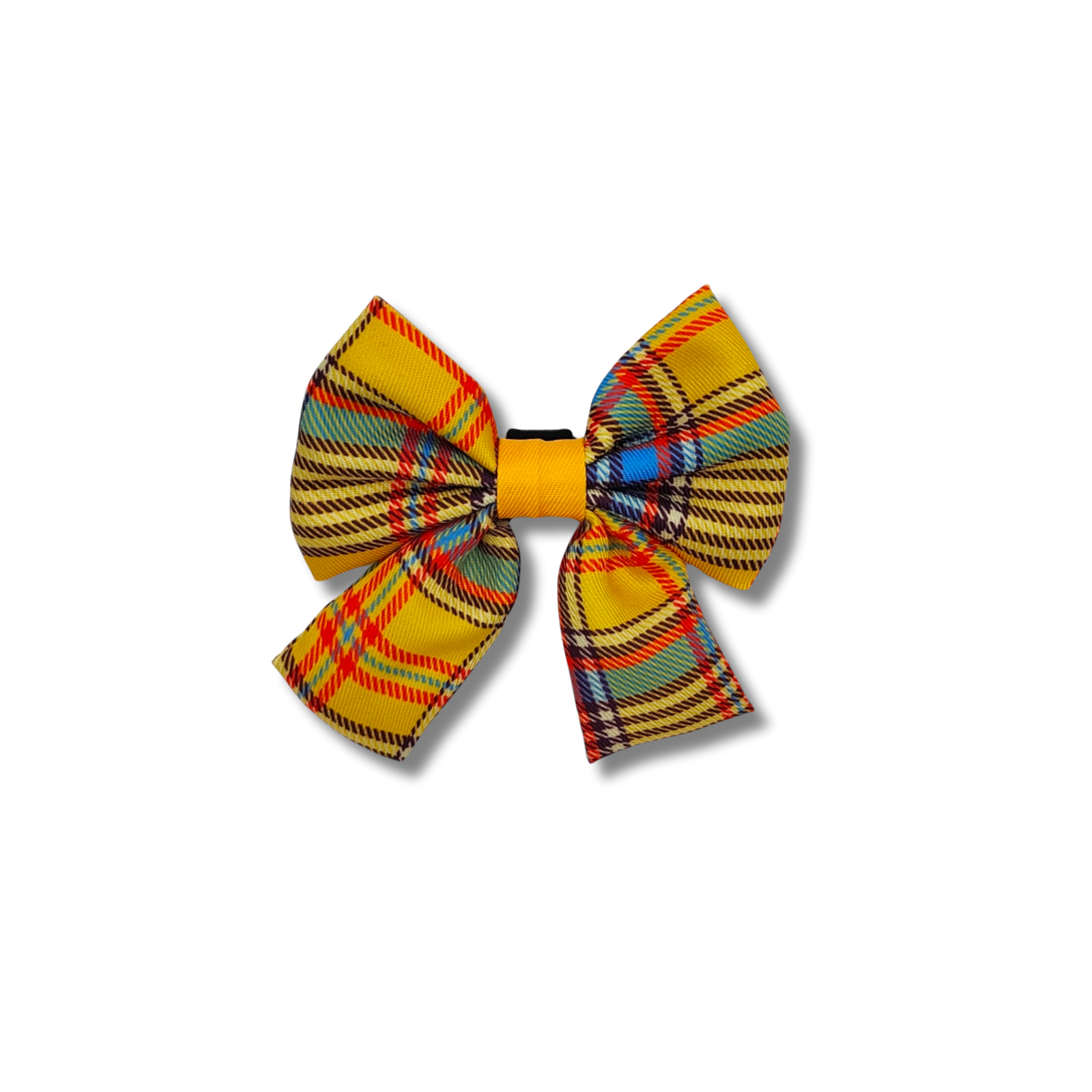 Yellow Plaid Pet Bow - Reggie and Friends