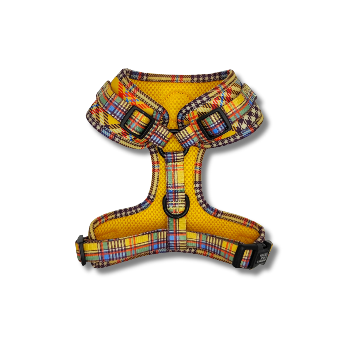 Yellow-Plaid Dog Harness - Reggie and Friends